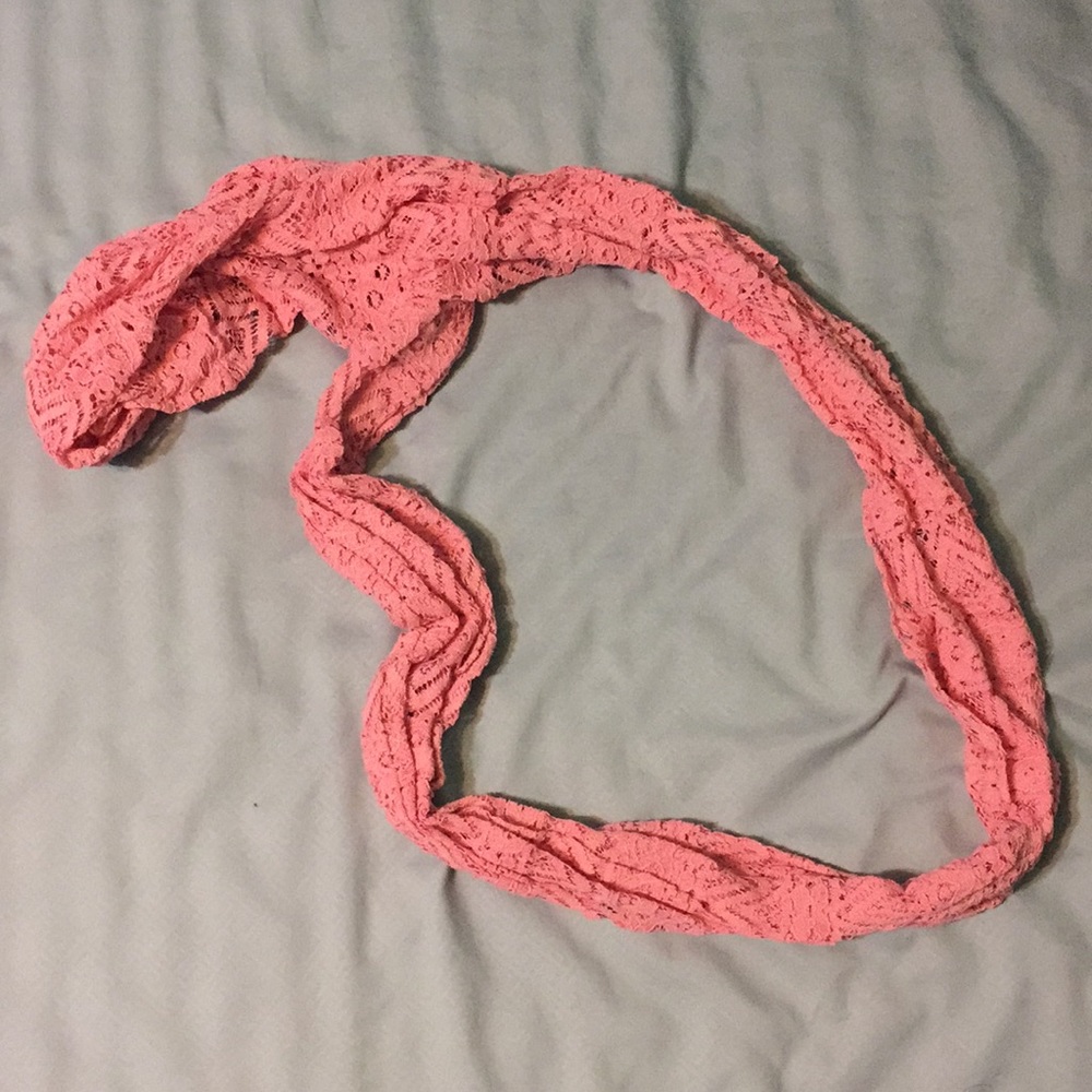 Light pink infinity scarf